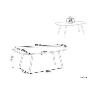 Beliani Couchtisch aus MDF-Platte Modern BIDDLE  