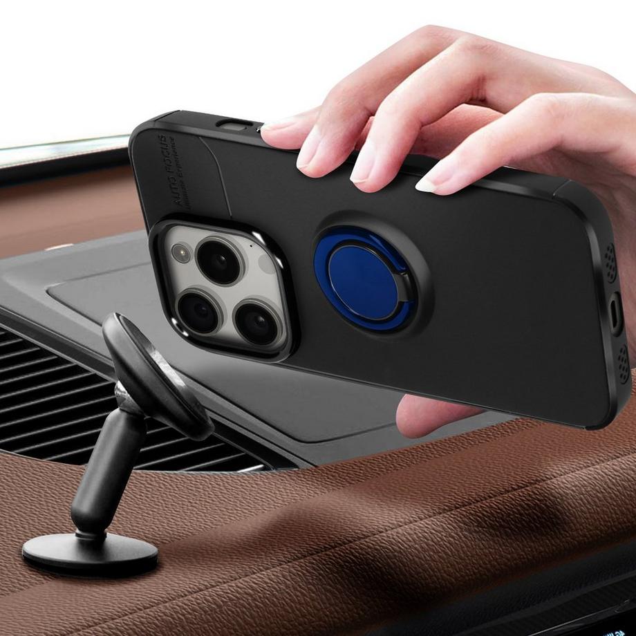 Avizar  Coque Souple iPhone 15 Pro, Anneau Rose 