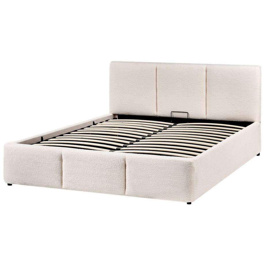 Beliani Letto contenitore en Bouclé  BOUSSE  