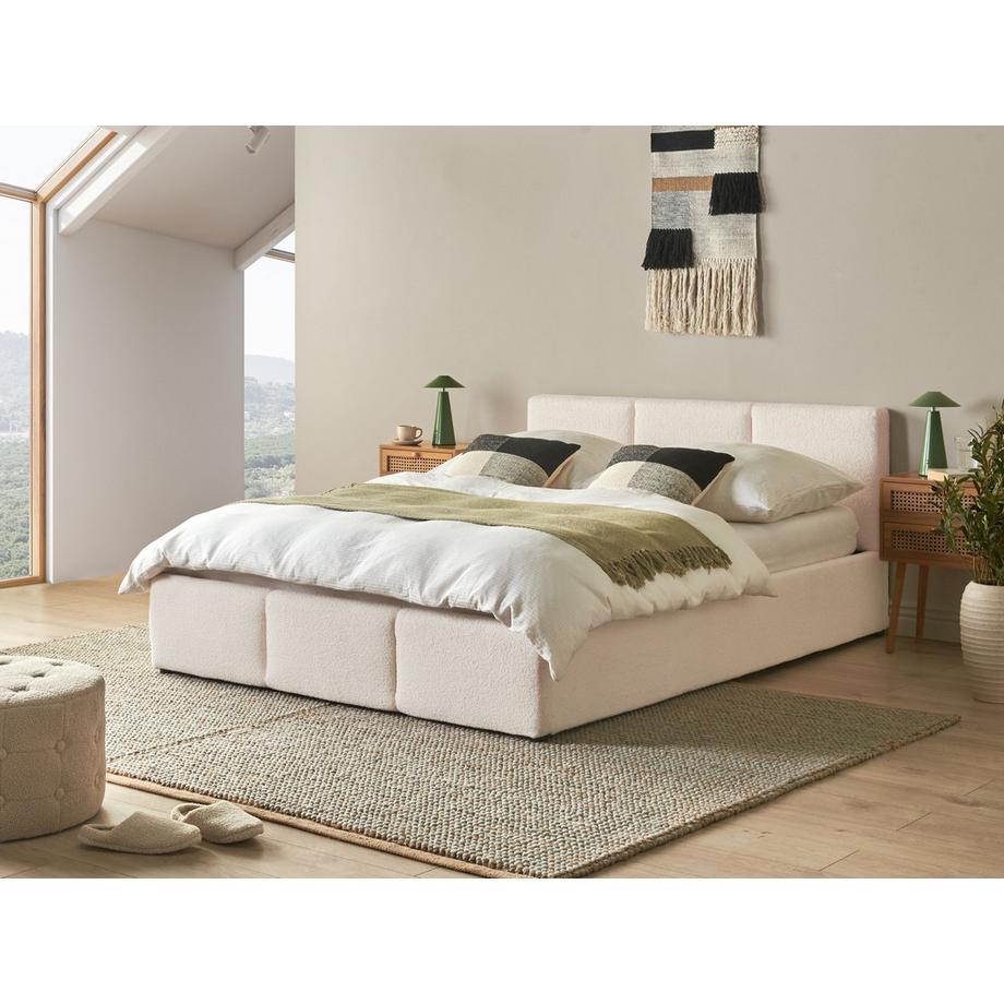 Beliani Letto contenitore en Bouclé  BOUSSE  