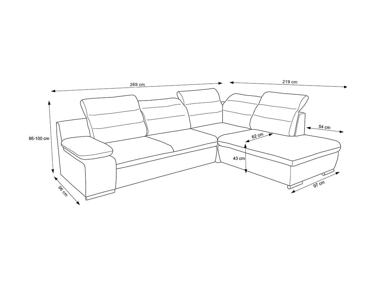 Vente-unique Ecksofa mit Schlaffunktion PYLOS Ecke Rechts  