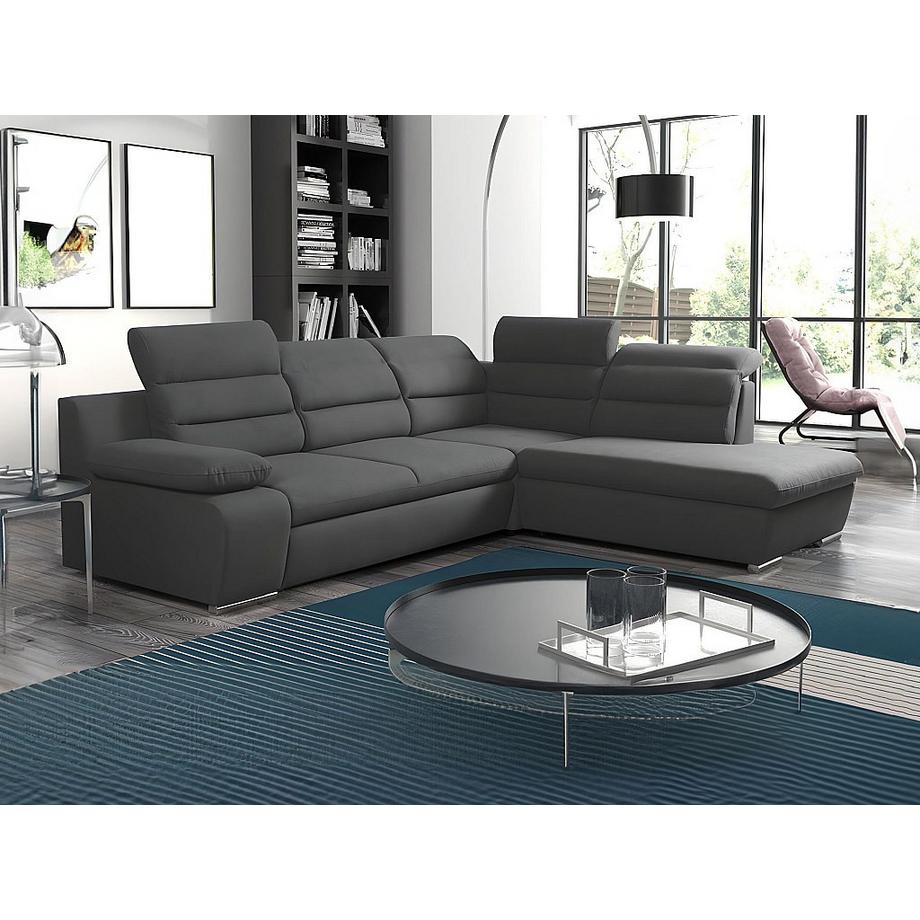 Vente-unique Canapé d'angle conible en tissu PYLOS Angle droit  