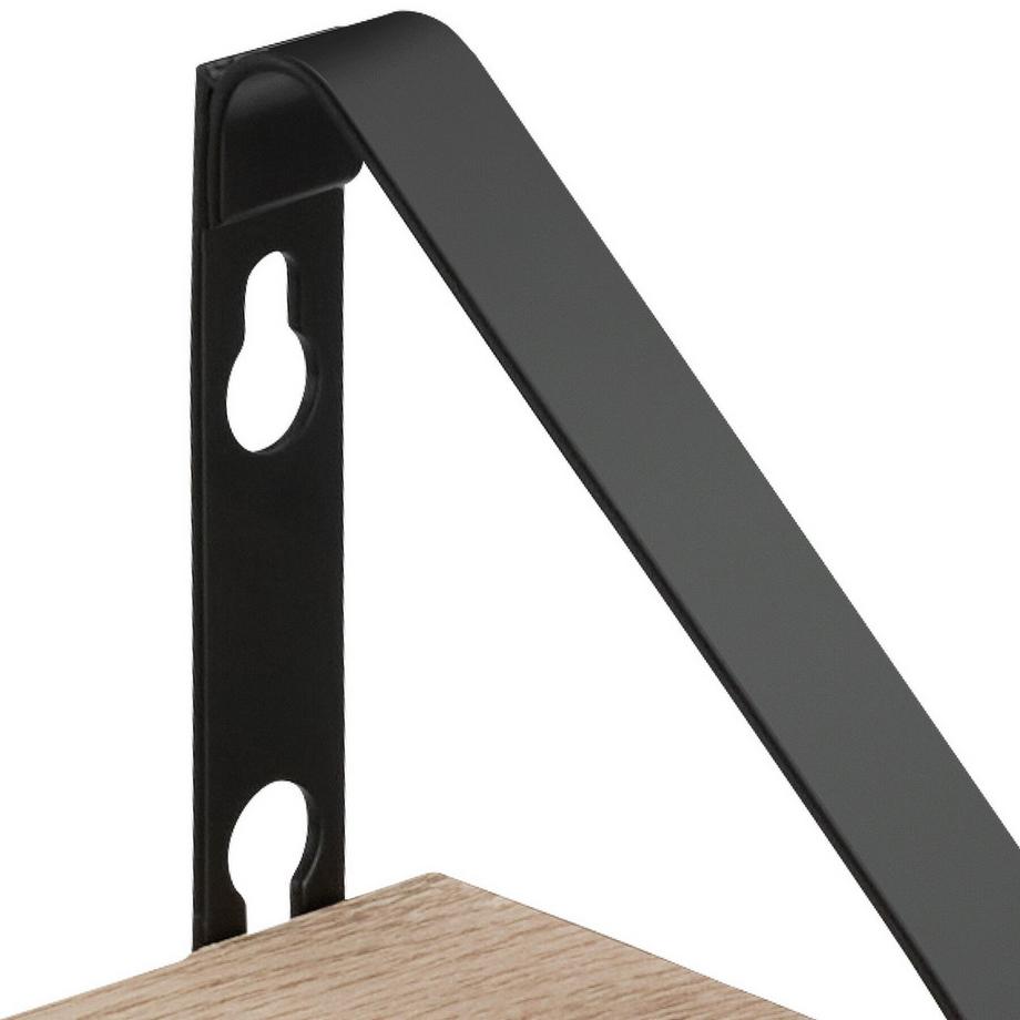 Tectake 3er Set Wandregal Cowell Industrial Style Holz und Stahl  