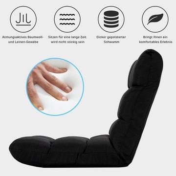 Bodenstuhl verstellbar Bodensessel gepolstert Bodenkissen mit Rückenlehne