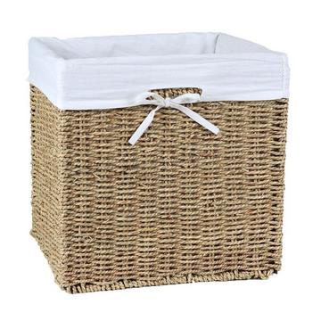 Cube de rangement pliable en jonc de mer 32 x 32 x 32 cm