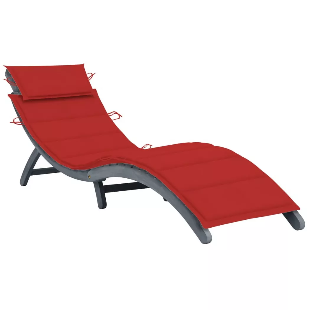 VidaXL - Chaise longue bois d'acacia, One Size, Gris