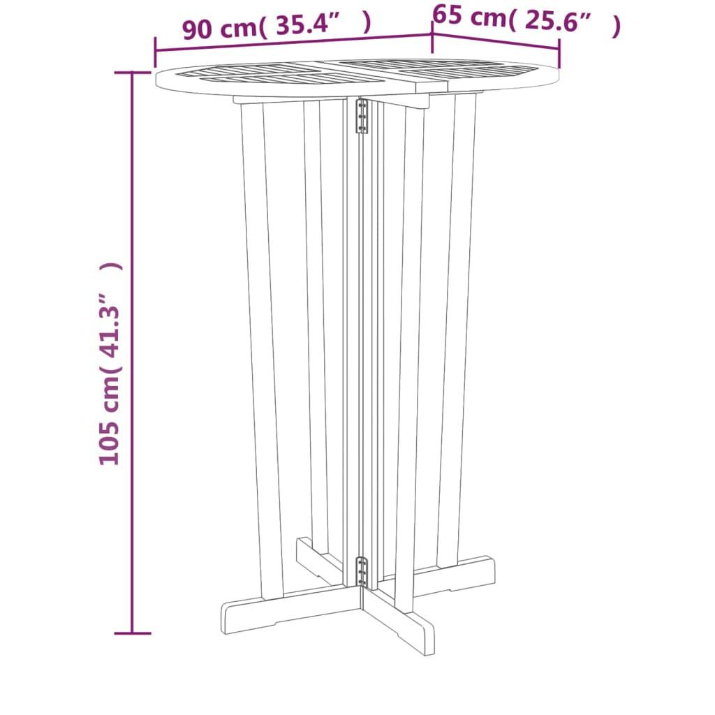 VidaXL Table de bistrot teck  