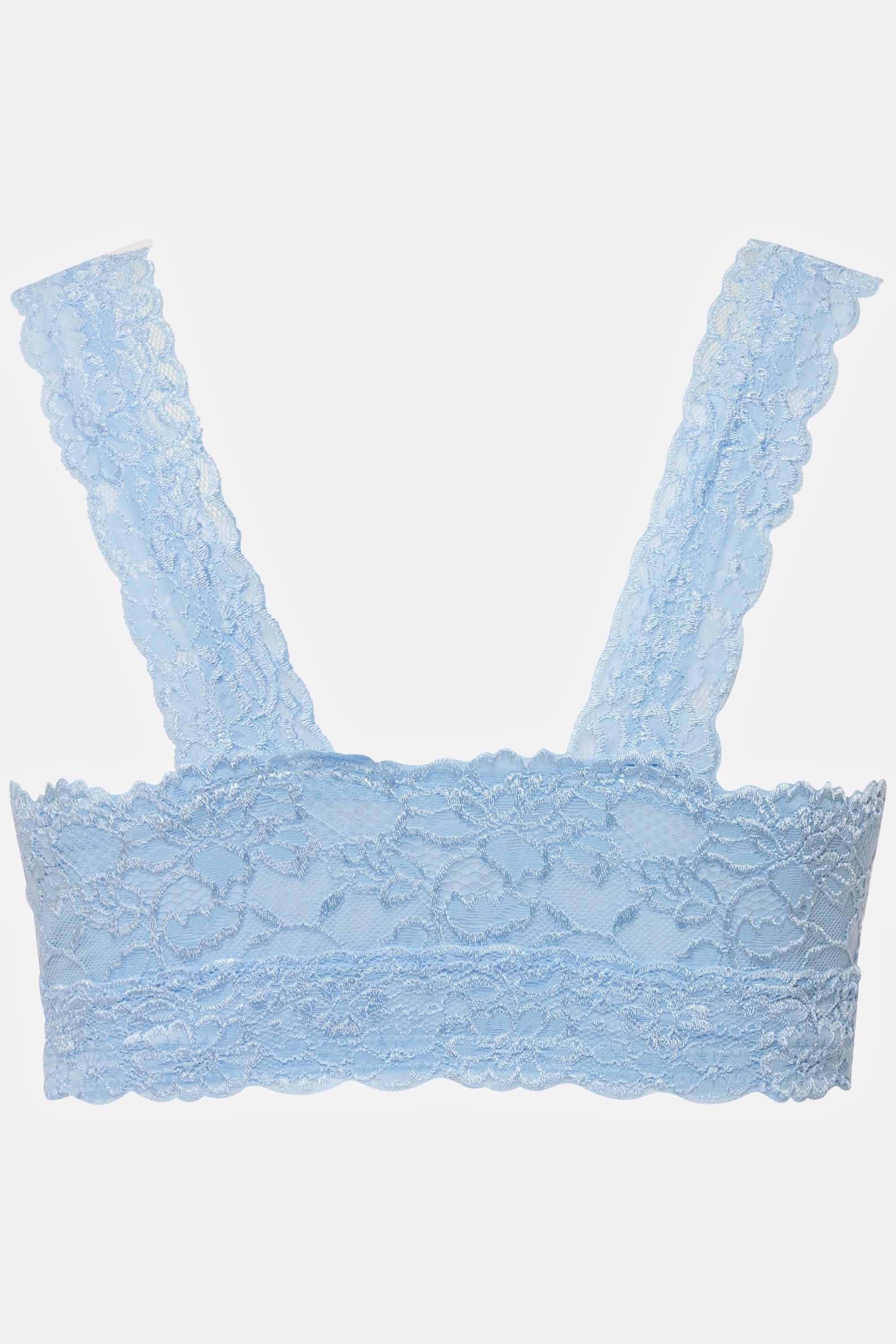 Ulla Popken  Bralette senza ferretto con pizzo e zip 