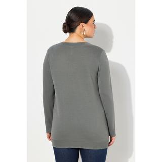 Ulla Popken  Maglione in morbida maglia fine con scollo a V e maniche lunghe 