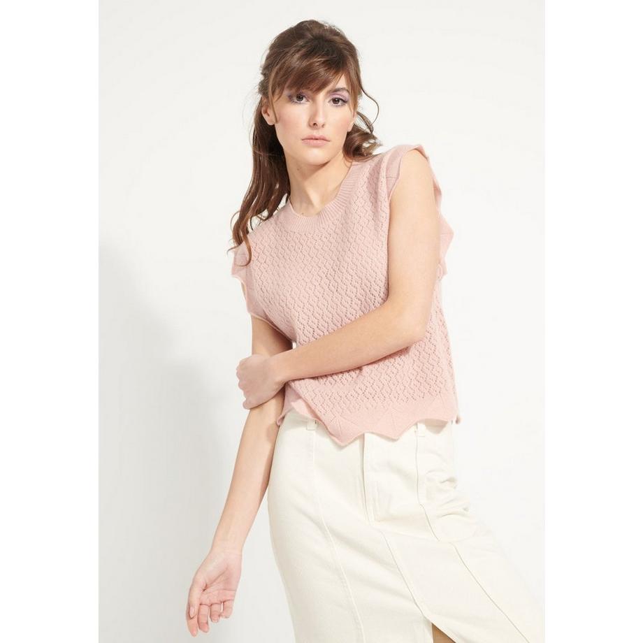 Studio Cashmere8 AVA 3 Haut fantaisie col rond  