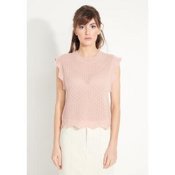 AVA 3 Top girocollo fantasia - 100% cashmere, cropped