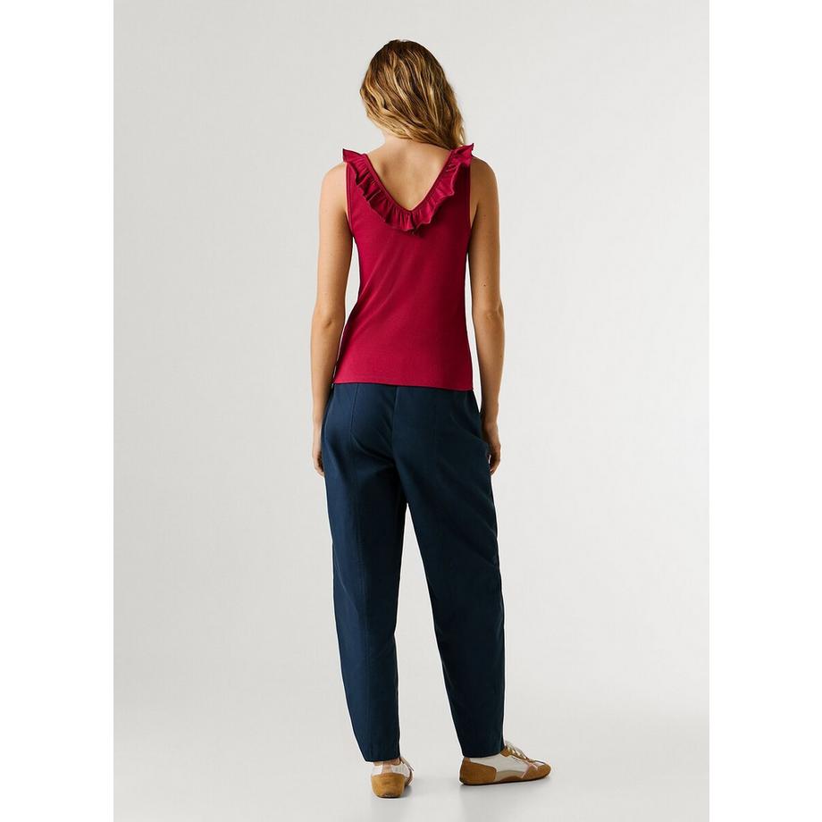Pepe Jeans London Geripptes Top mit Rüschen  