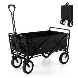 Northio Chariot pliable avec poignée réglable et porte-gobelets pouvant supporter jusqu'à 68 kg pour faire du shopping, camper, noir  