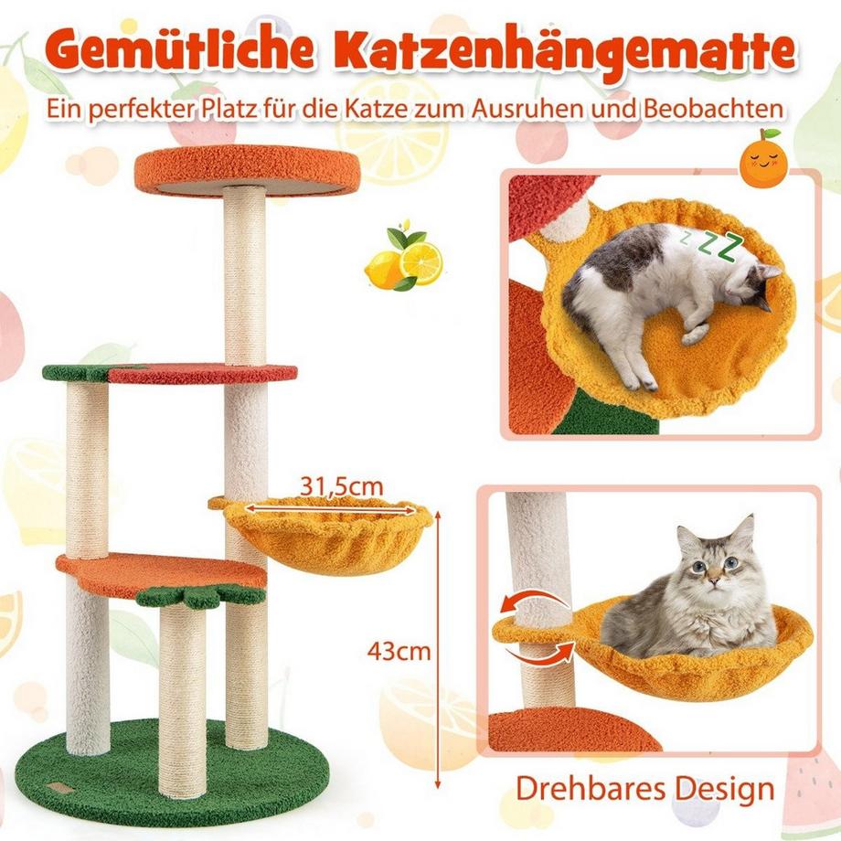Northix  Arbre à chat sur le thème des fruits 
