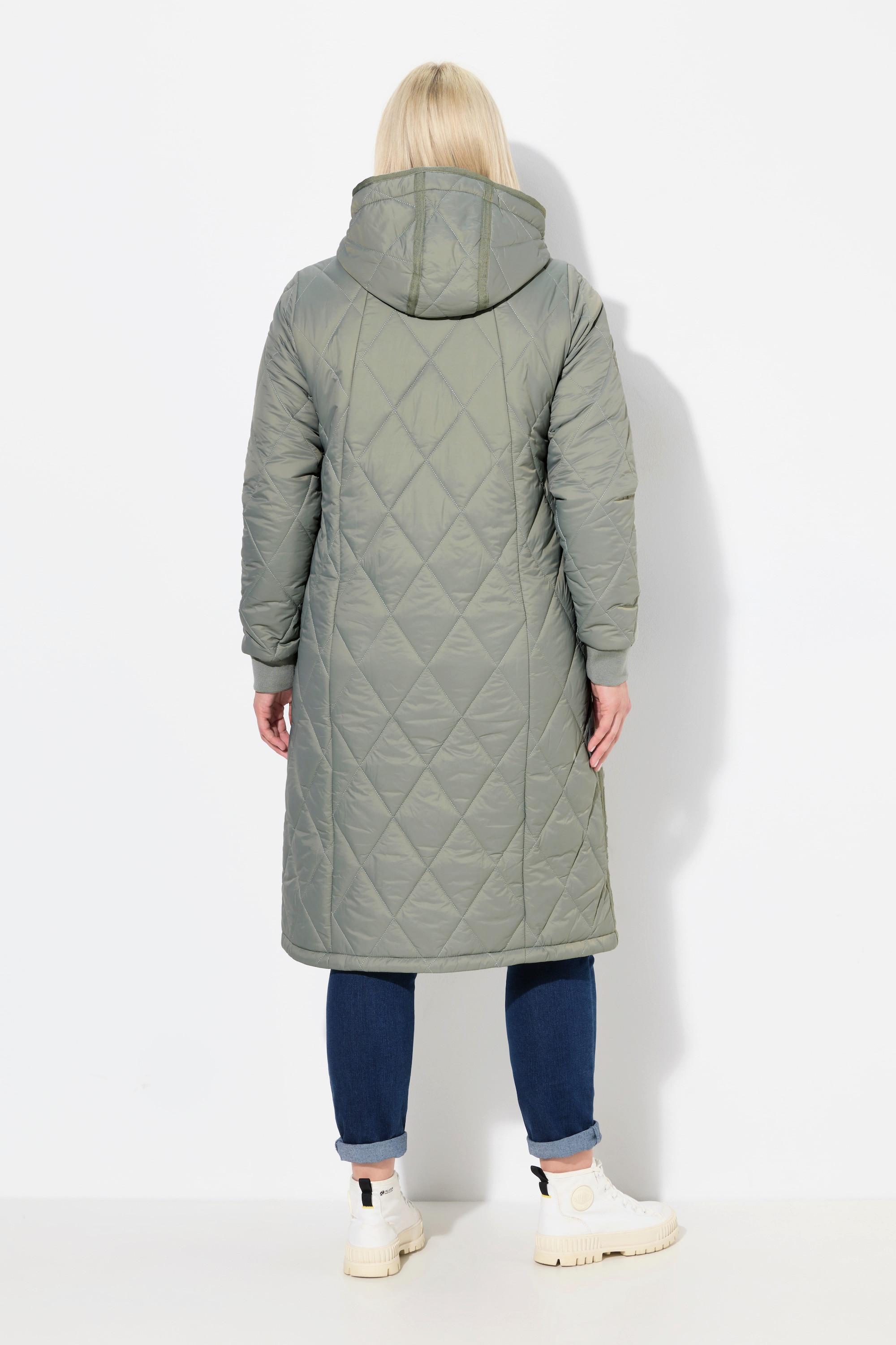 Ulla Popken Cappotto Trapuntato Funzionale Idrorepellente Cappuccio  