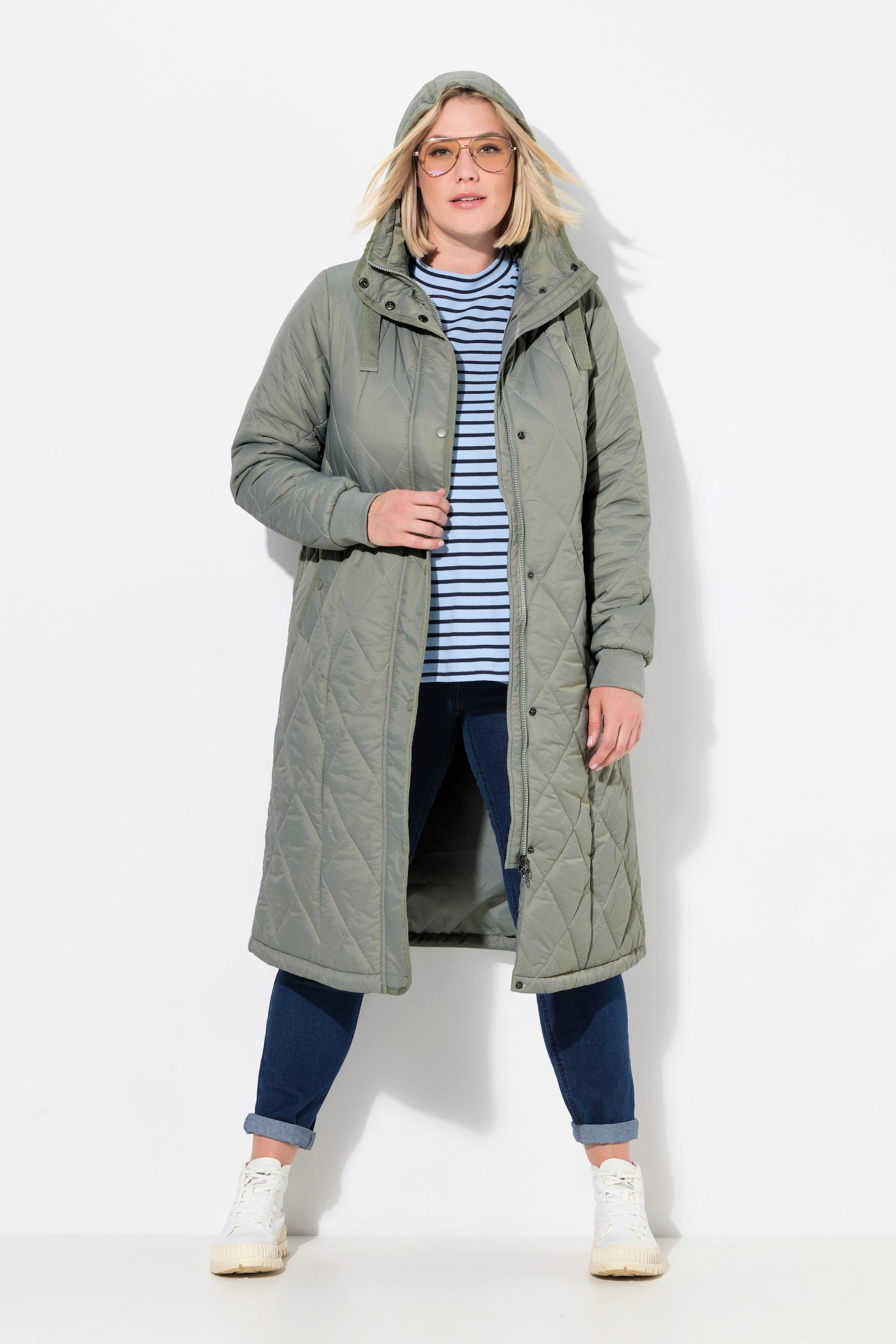 Ulla Popken Cappotto Trapuntato Funzionale Idrorepellente Cappuccio  