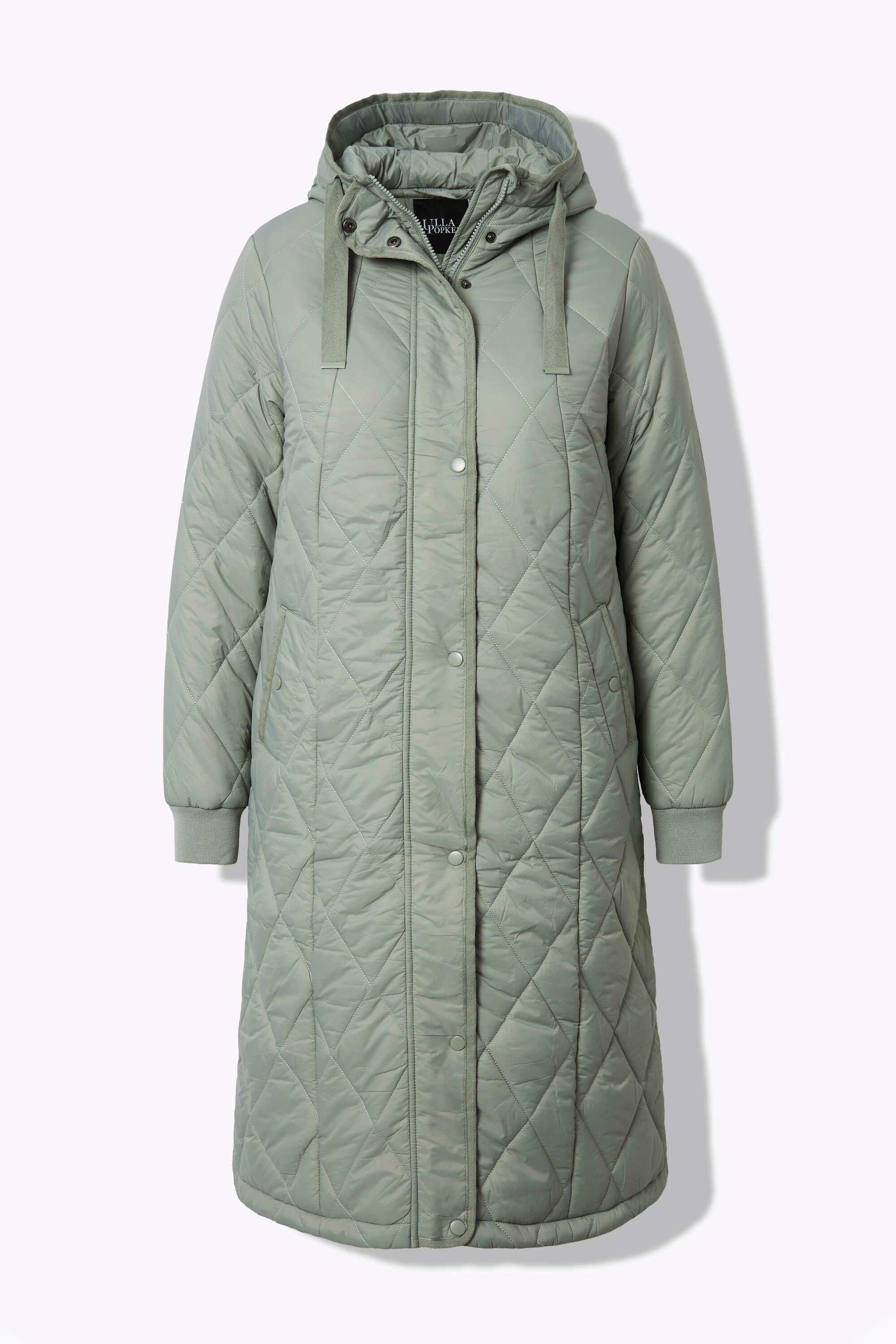Ulla Popken Cappotto Trapuntato Funzionale Idrorepellente Cappuccio  