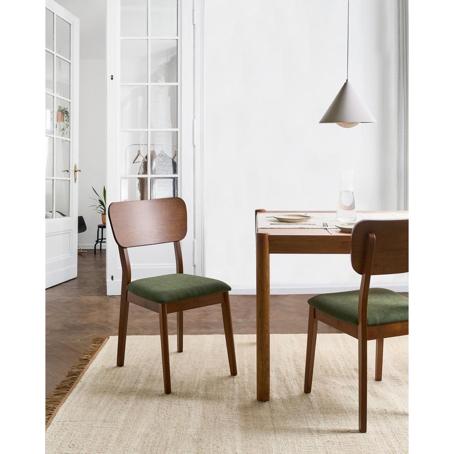 Beliani Lot de 2 chaises de salle à manger en Bois d'hévéa  MINIER  