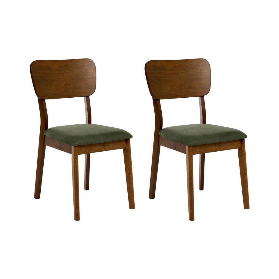 Lot de 2 chaises de salle à manger en Bois d'hévéa  MINIER