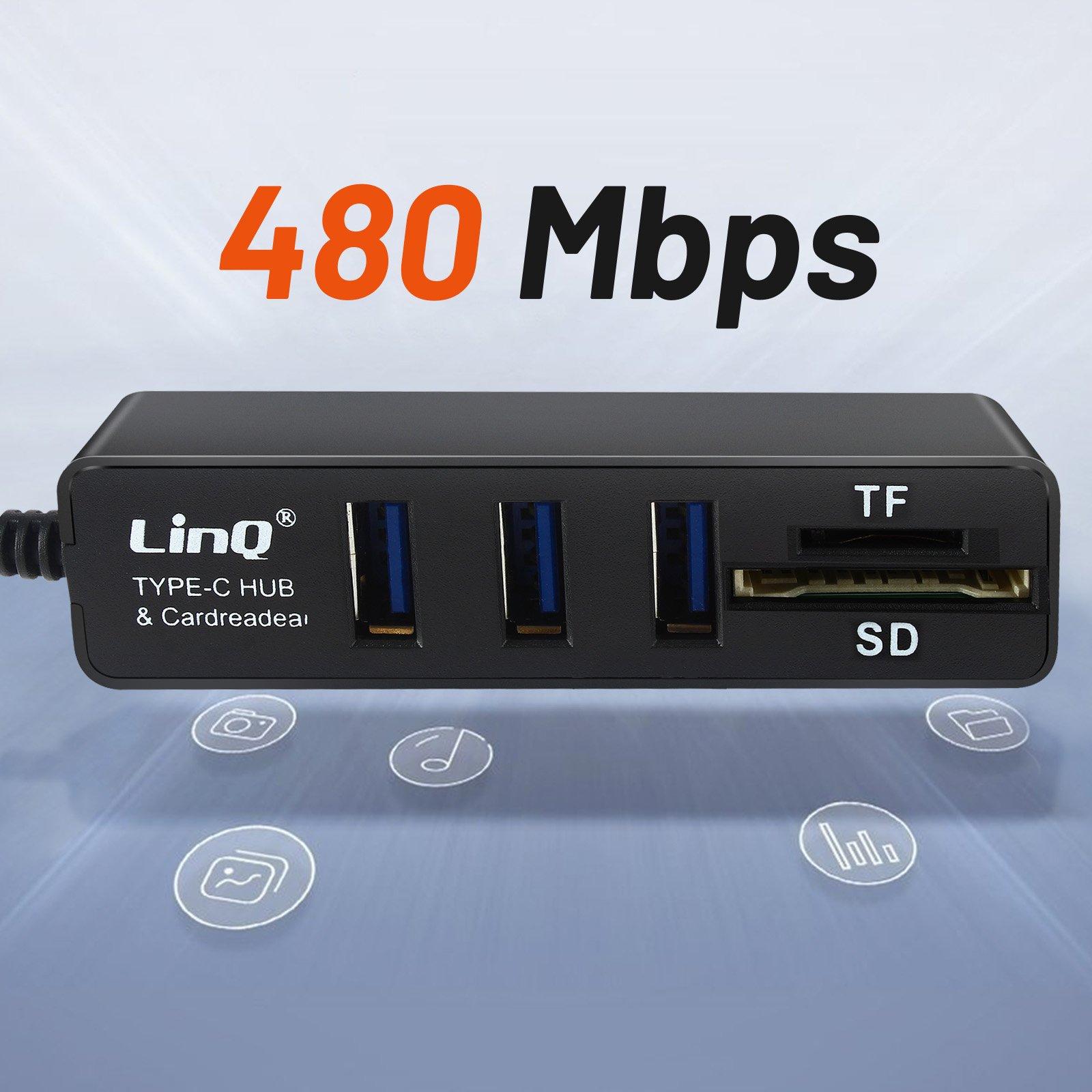 Avizar  LinQ HUB 3 USB-Ports + SD/Micro-SD-Karte 