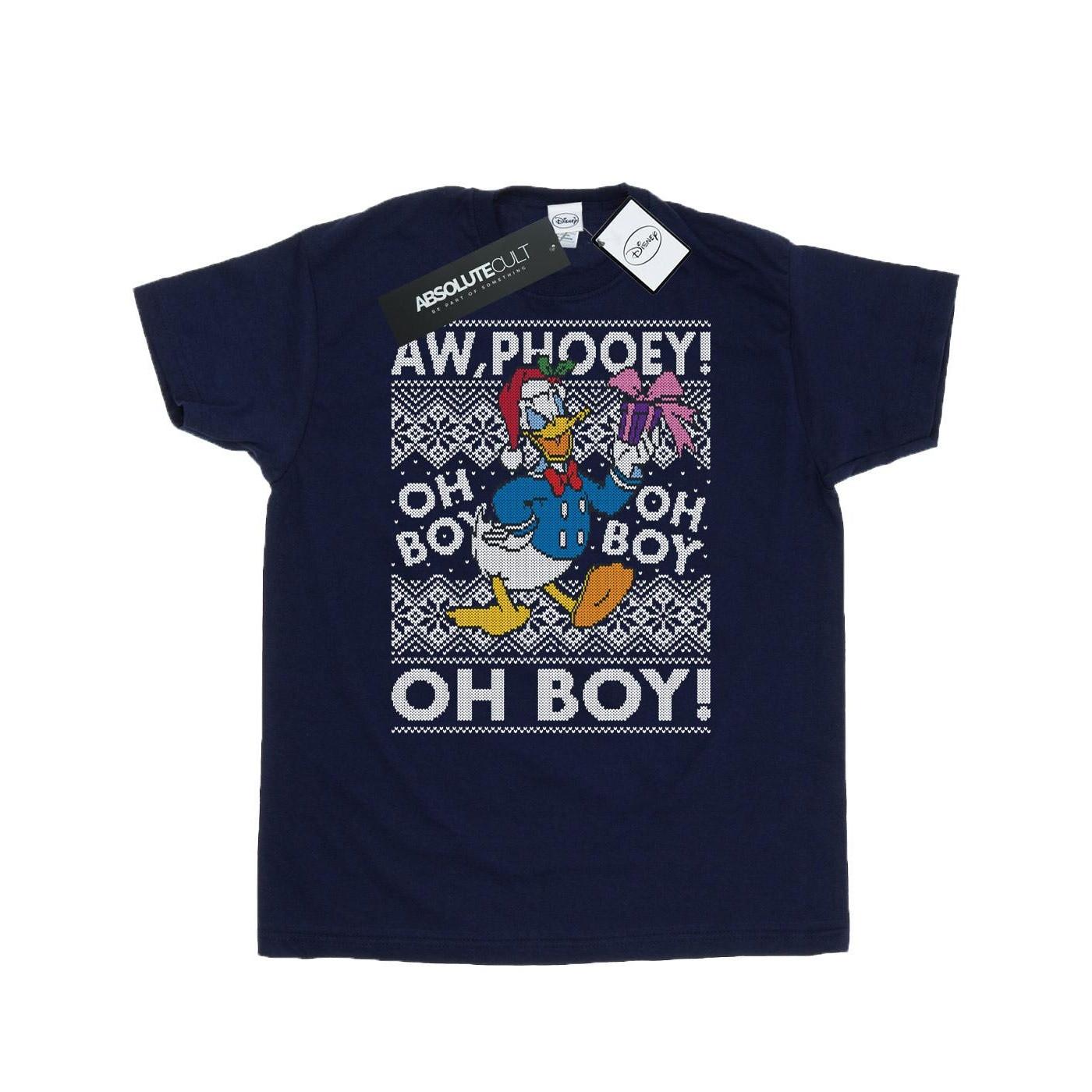 Image of Donald Duck Christmas Fair Isle Tshirt Herren Marine M