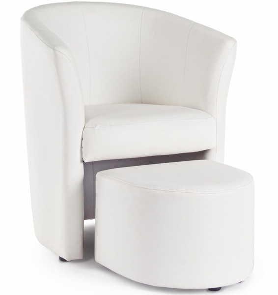 mutoni Chaise longue avec tabouret Rita blanc  