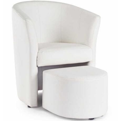 mutoni Chaise longue avec tabouret Rita blanc  