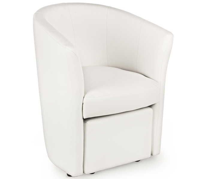 mutoni Chaise longue avec tabouret Rita blanc  