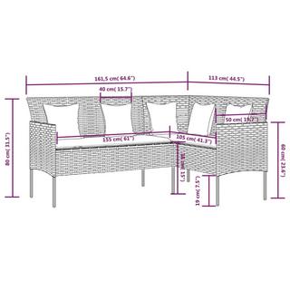 VidaXL Gartensofa poly-rattan  