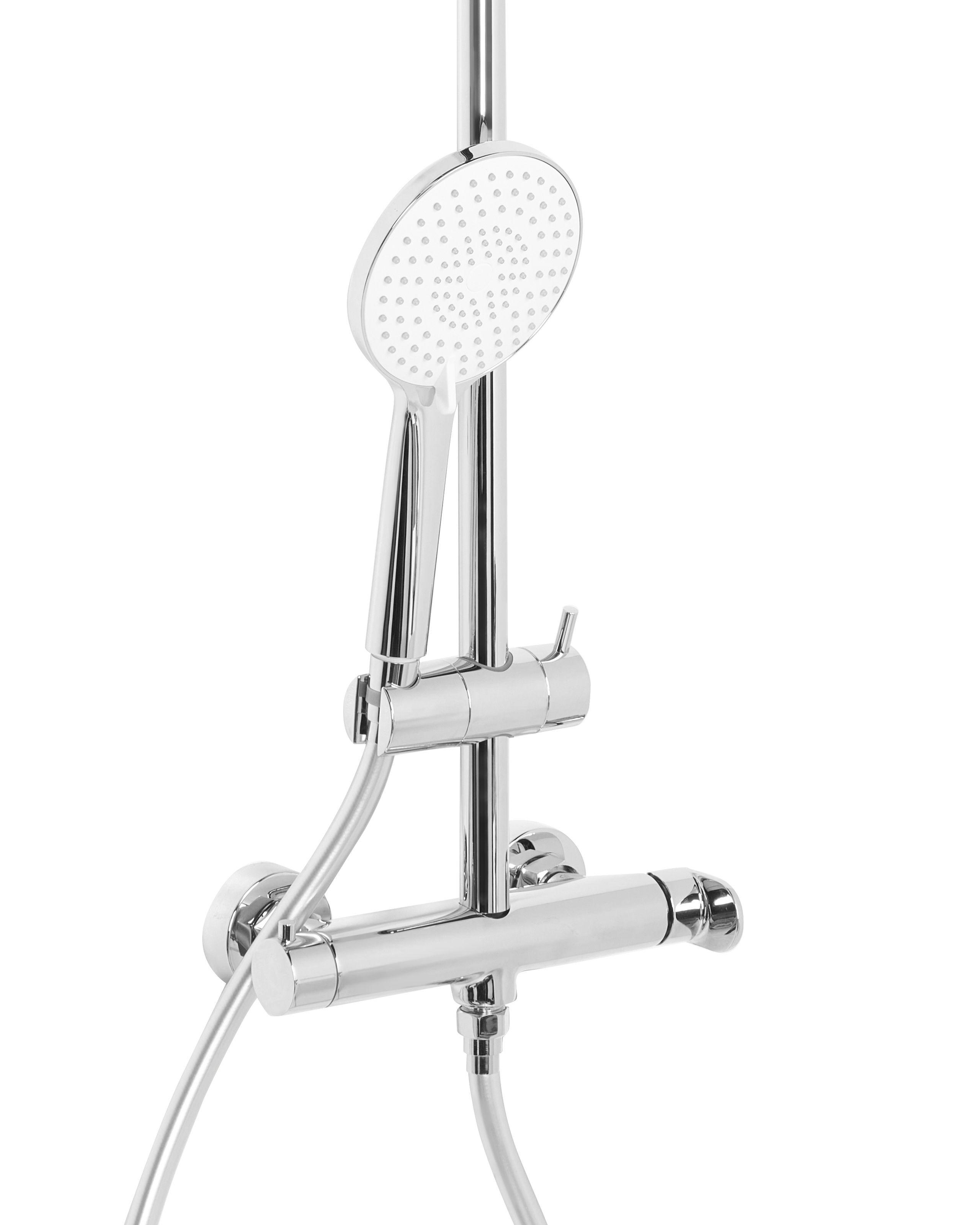 Beliani Set doccia con miscelatore e soffione a pioggia en Ottone Moderno CATAMARCA  