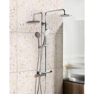 Beliani Set doccia con miscelatore e soffione a pioggia en Ottone Moderno CATAMARCA  