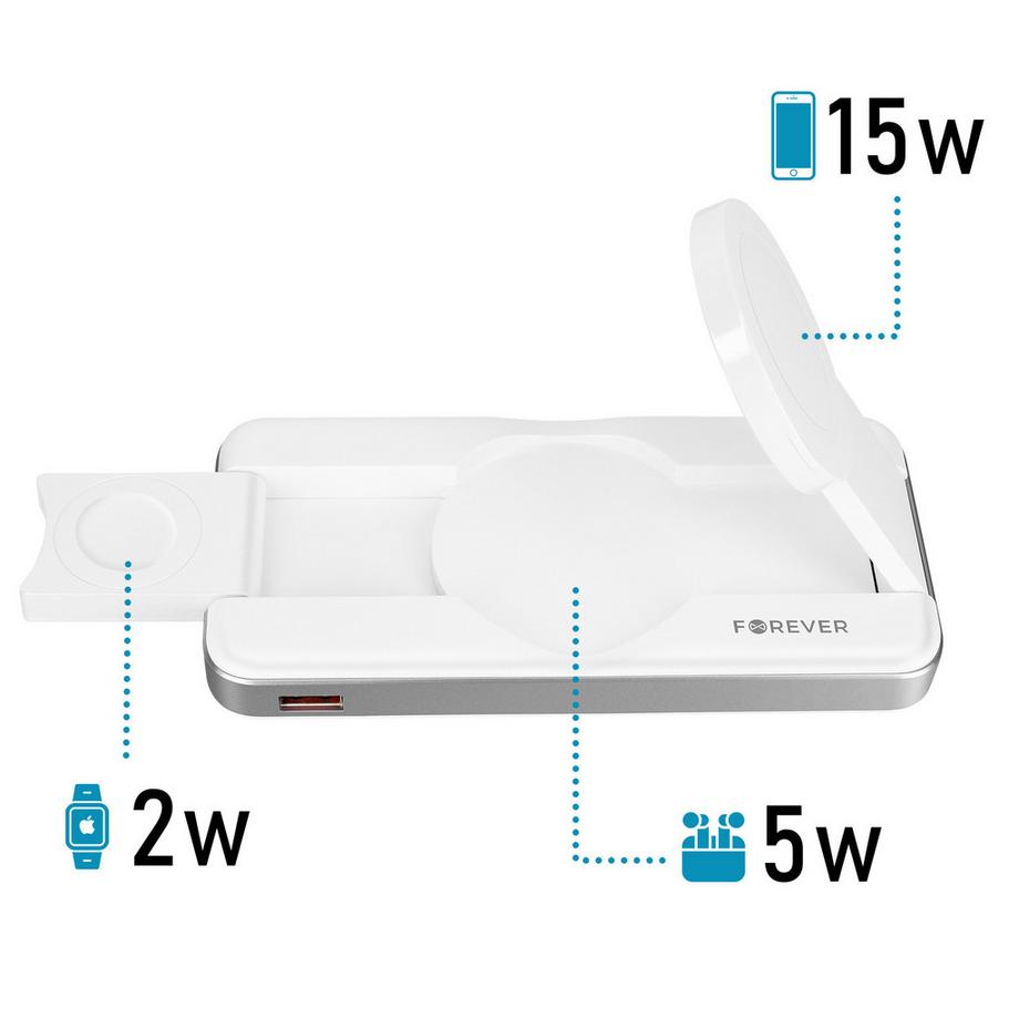 Forever  Batterie Externe MagSafe 1000mAh pour iPhone AirPods Apple Watch 