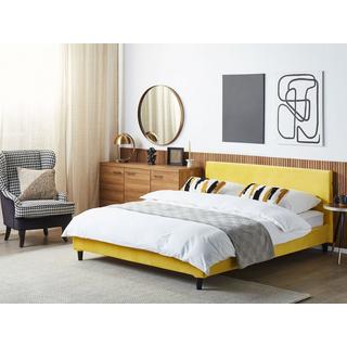 Beliani Bett mit Lattenrost aus Samtstoff Modern FITOU  