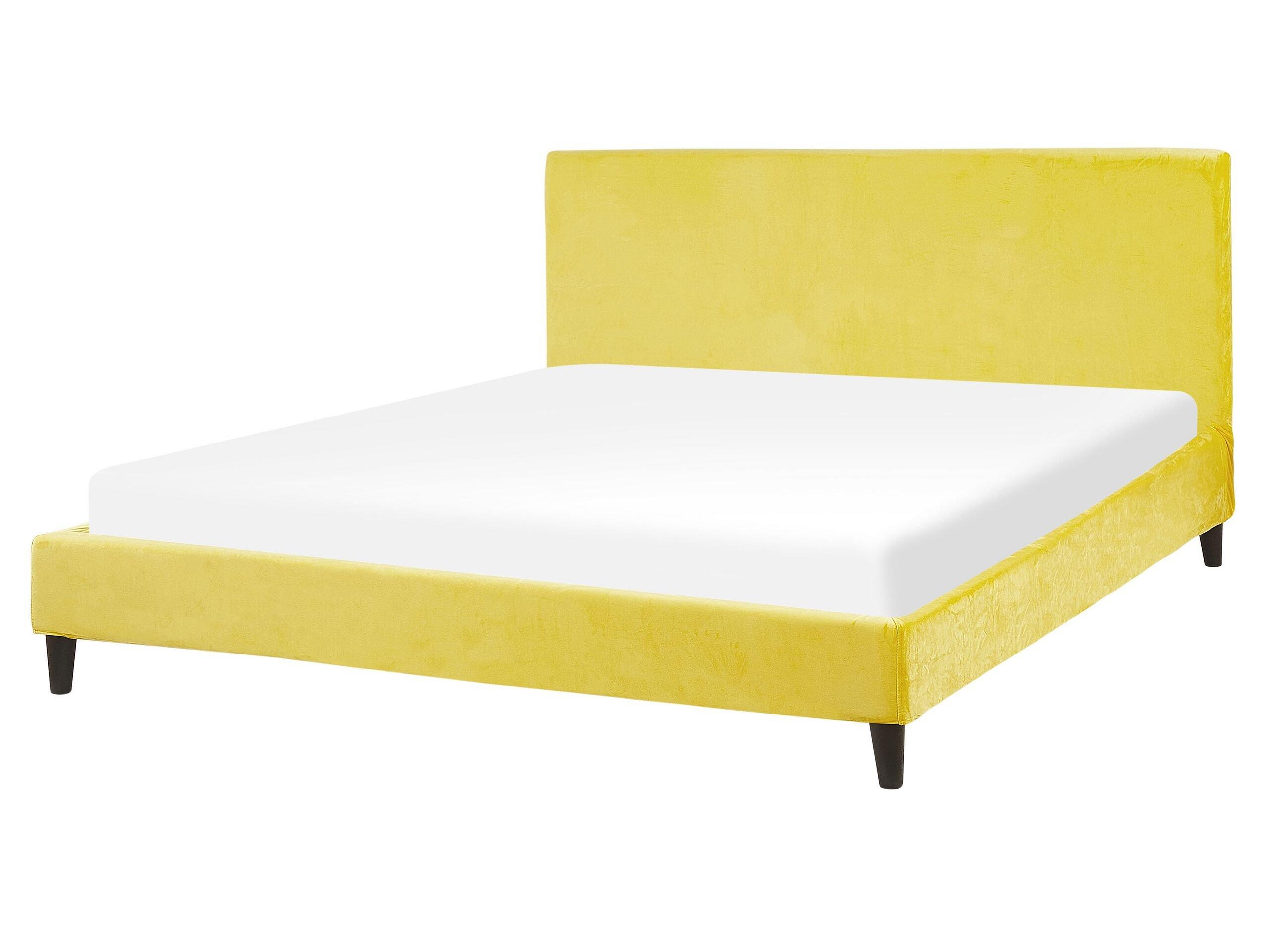 Beliani Bett mit Lattenrost aus Samtstoff Modern FITOU  