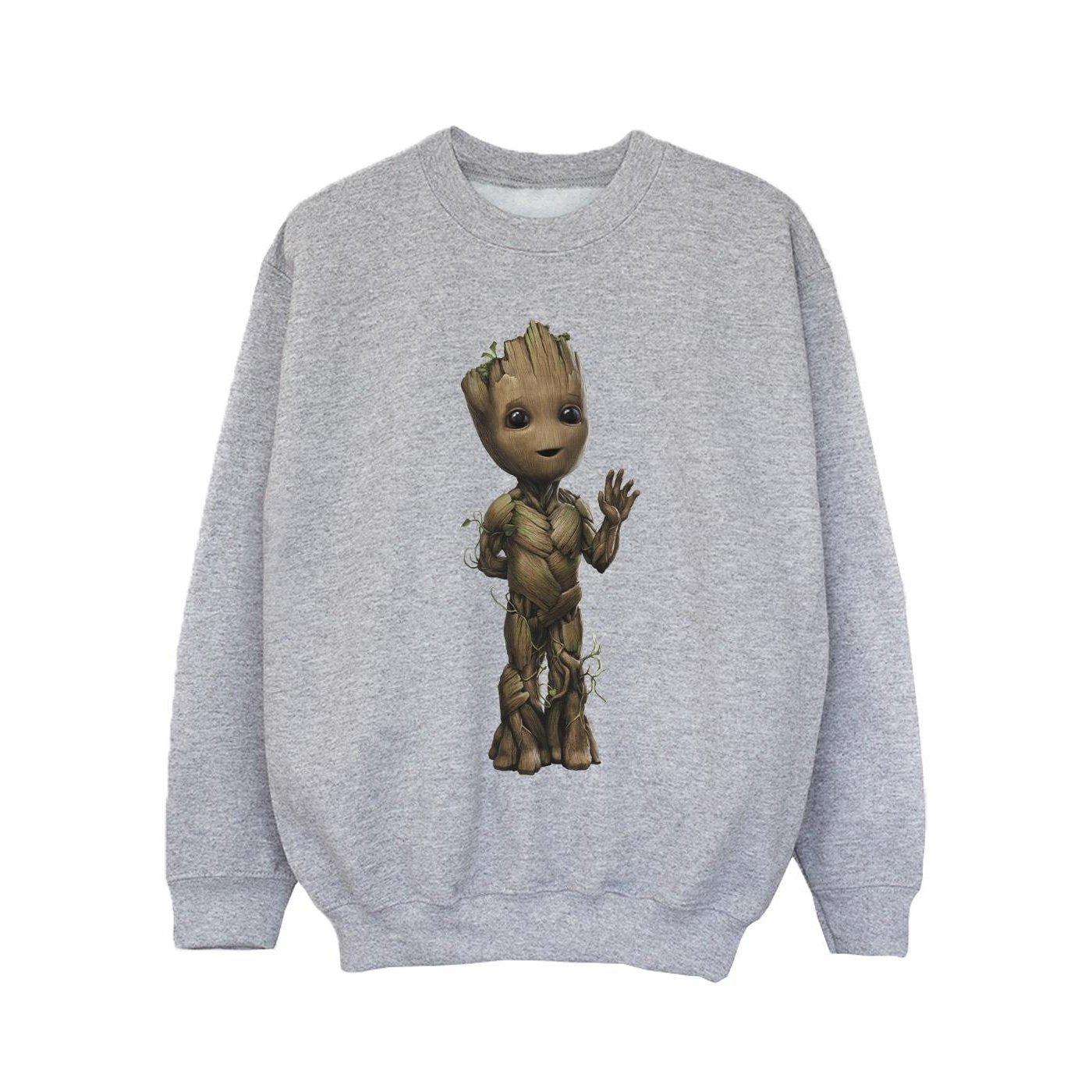 Image of I Am Groot Wave Pose Sweatshirt Unisex Grau 140/146