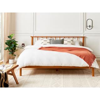 Beliani Lit avec sommier en Bois de pin Scandinave BARRET  