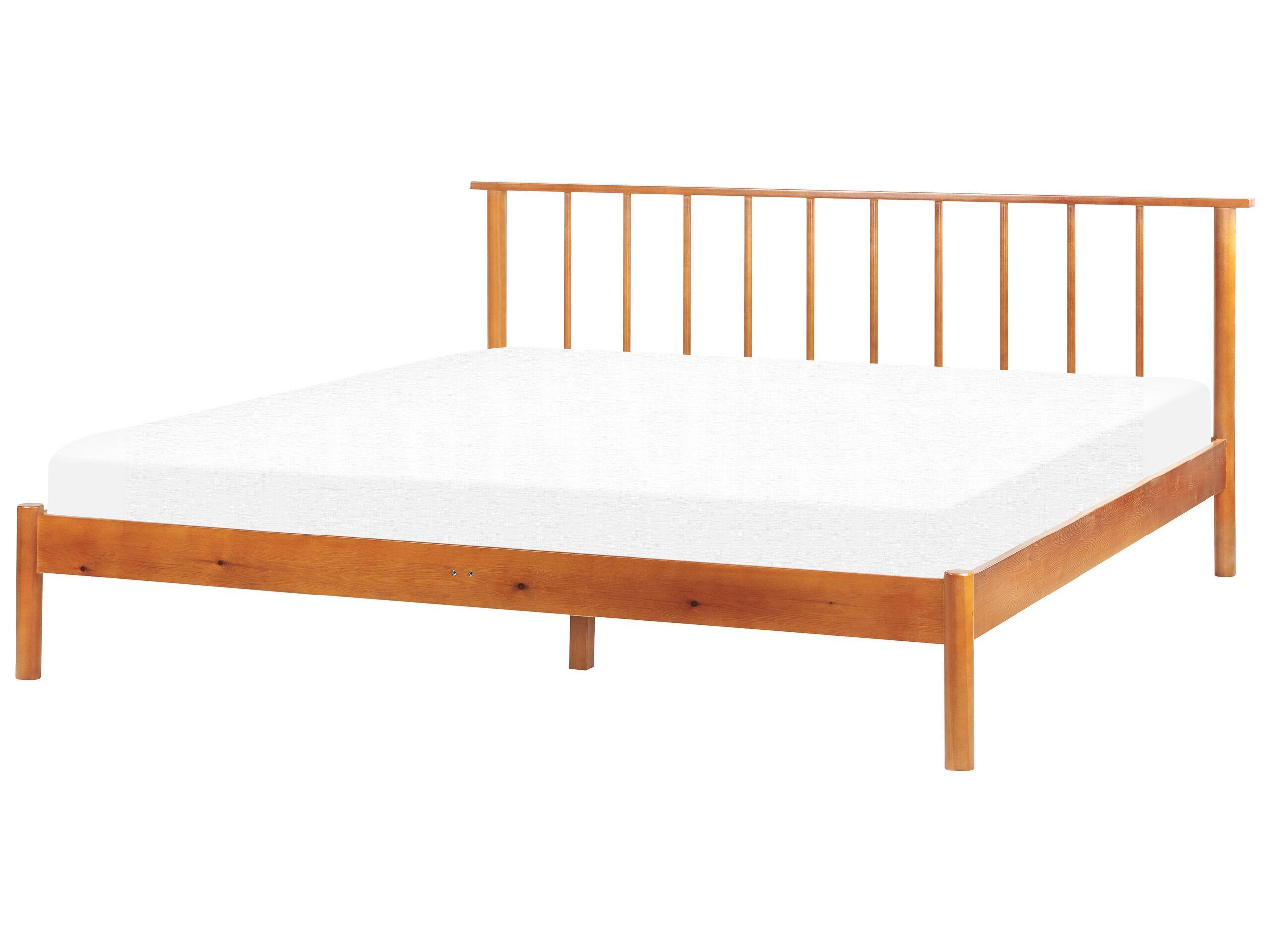 Beliani Lit avec sommier en Bois de pin Scandinave BARRET  