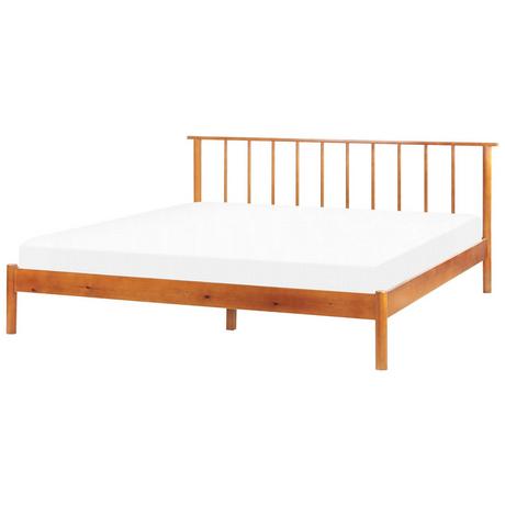 Beliani Lit avec sommier en Bois de pin Scandinave BARRET  