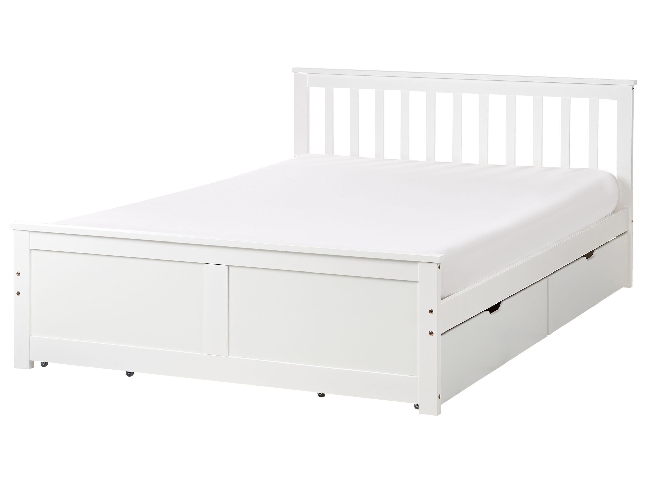 Beliani Letto con cassetti contenitori en Legno di pino Scandinavo OLENDON  