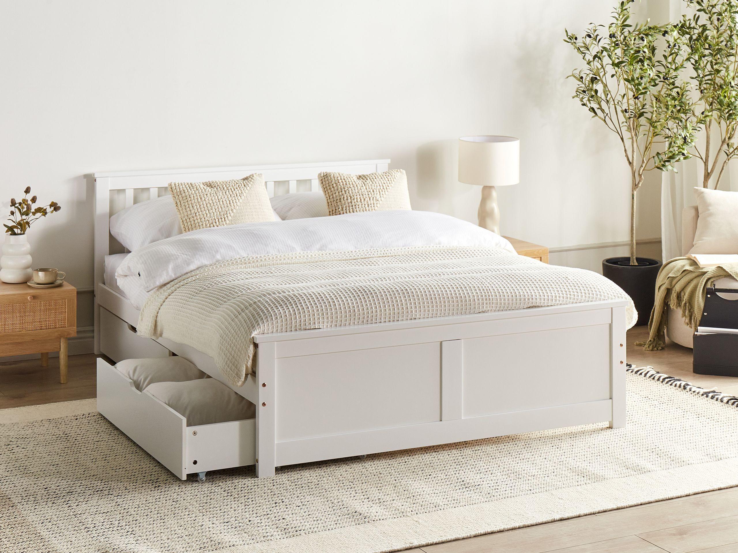 Beliani Letto con cassetti contenitori en Legno di pino Scandinavo OLENDON  