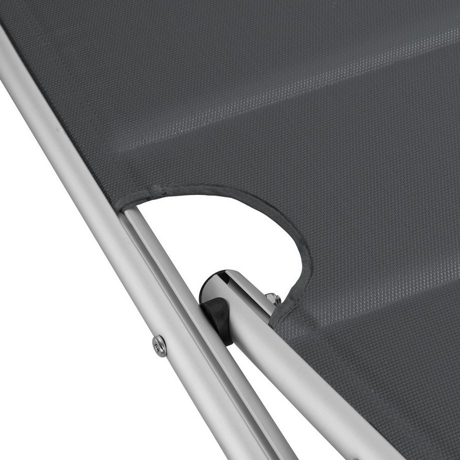 Tectake Chaise longue en aluminium Lorella rembourrés, pliables  