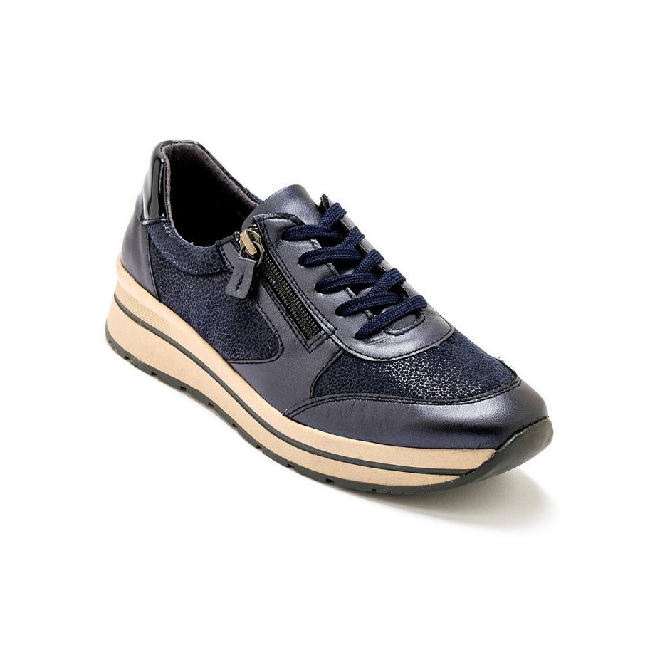 Pédiconfort  damen sneakers mit reißverschluss und schnürsenkeln 