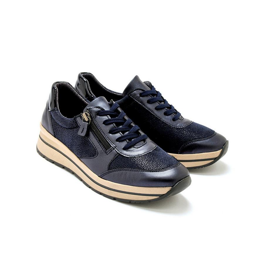 Pédiconfort  damen sneakers mit reißverschluss und schnürsenkeln 