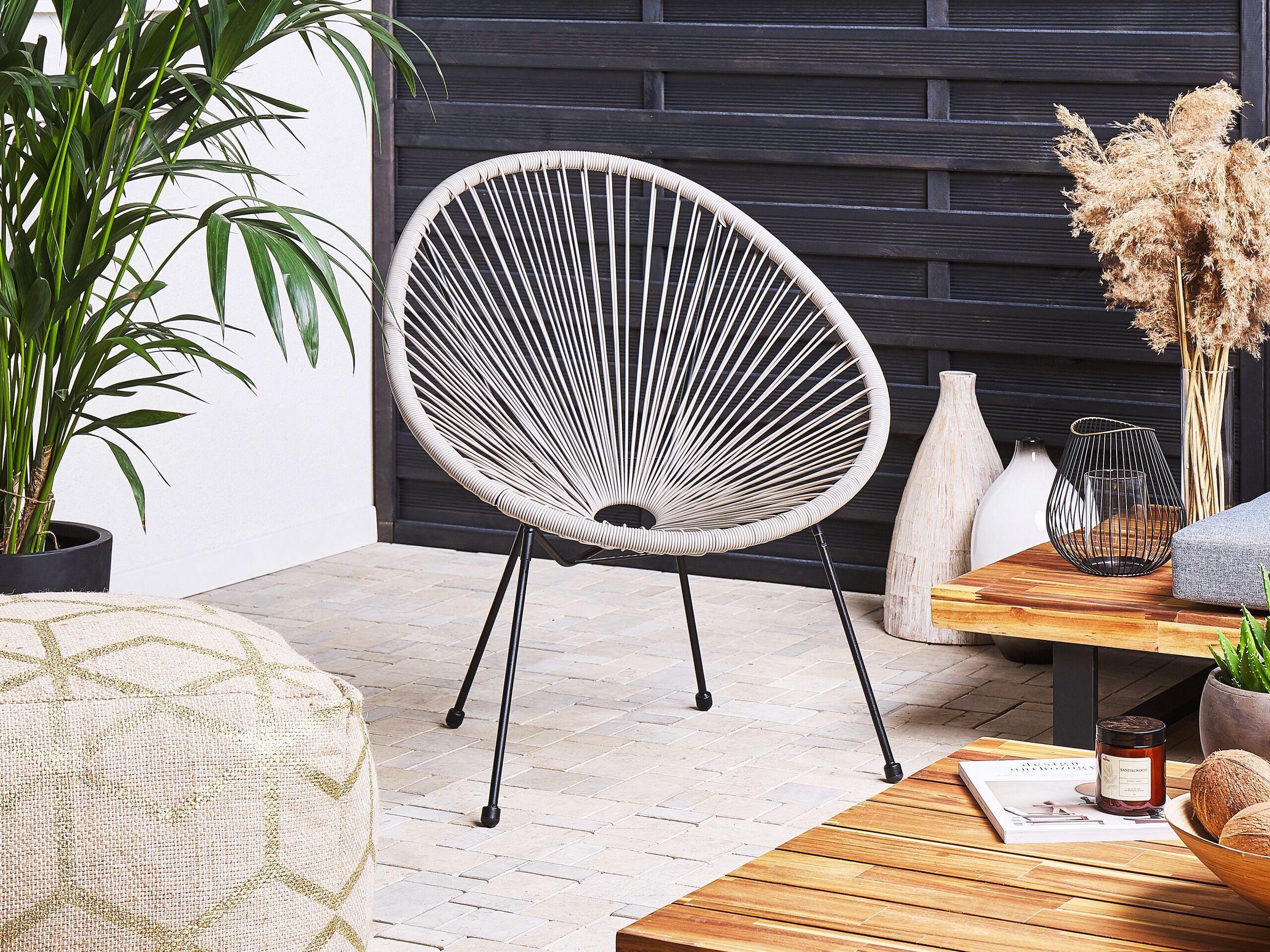 Beliani Bistro Set aus PE Rattan Boho ACAPULCO II  