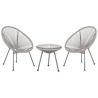 Beliani Set bistrot en Rattan sintetico Boho ACAPULCO II  