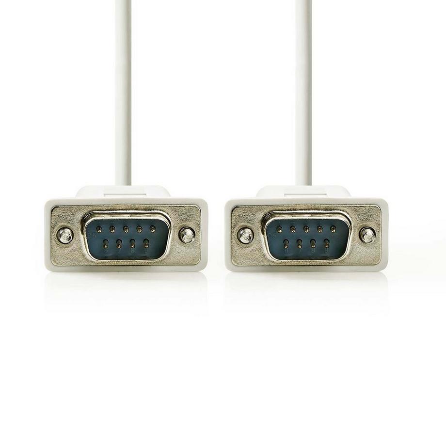 Nedis  Câble série | D-SUB 9 broches mâle | D-SUB 9 broches mâle | Nickelé | 2,00 m | Rond | PVC | Ivoire | Étiquette 