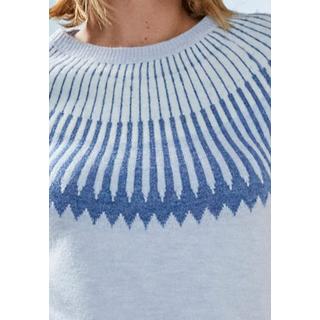 Damart  Jacquard-Pullover mit Ethno-Motiv unter dem Rundhalsausschnitt. 