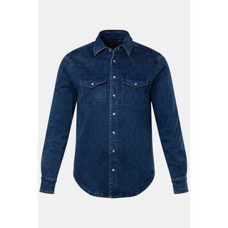 JP1880  Chemise en jean FLEXNAMIC®, tissu denim, manches longues et col Kent, coupe Modern Basic Fit - jusqu'au 8&nbsp;XL 