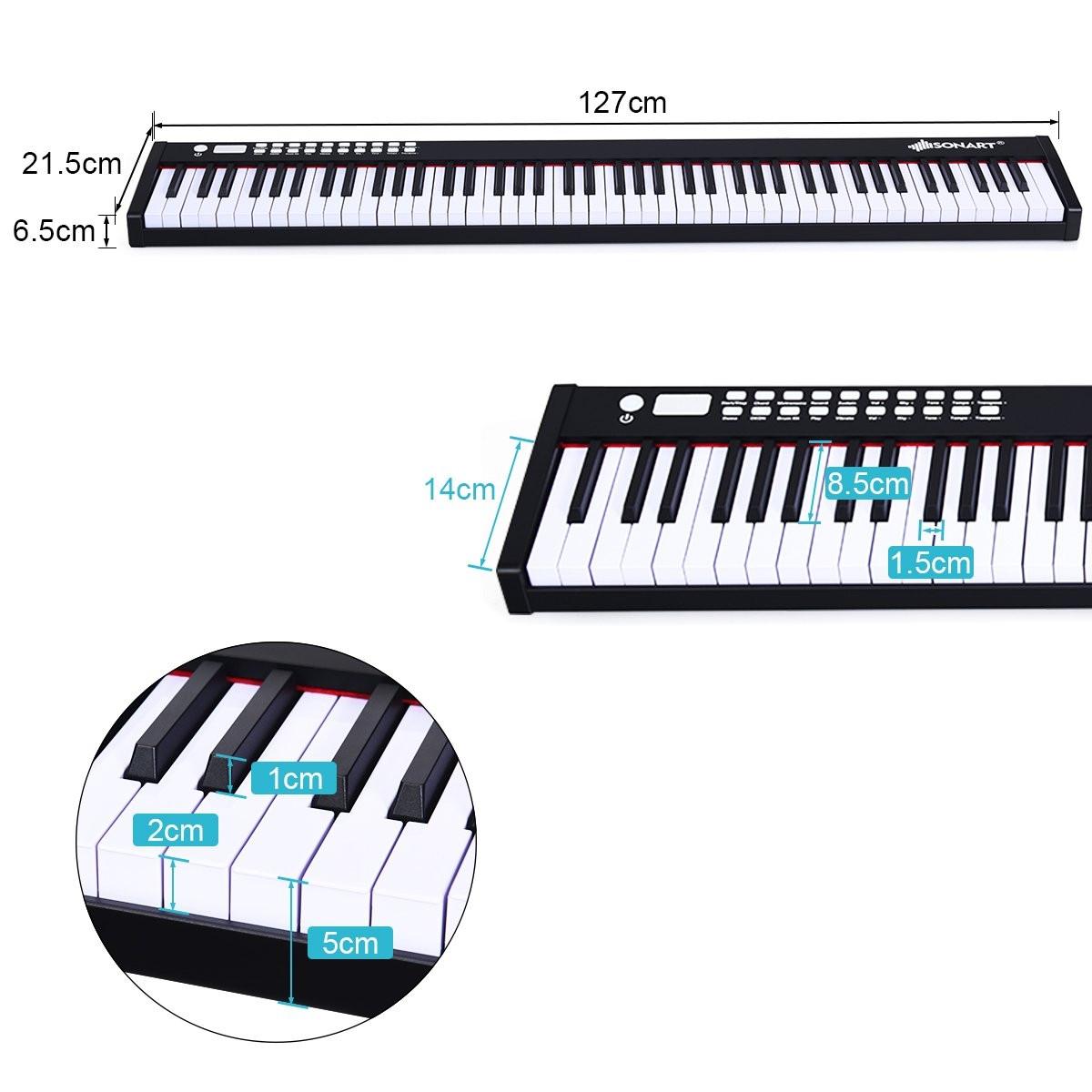 Northix  88-tasten Digitales Piano Keyboard elektronisches Klavier Keyboard Tragetasche 