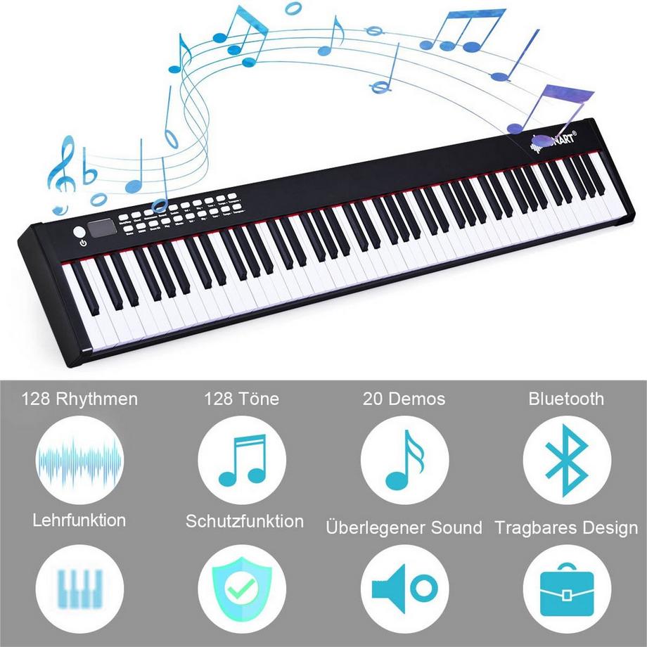 Northix  88-tasten Digitales Piano Keyboard elektronisches Klavier Keyboard Tragetasche 